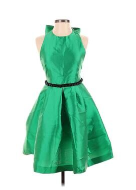 NWT Nora Barth Emerald Green Silk Mini Dress Bow IT 40 US 4 Holiday Wicked
